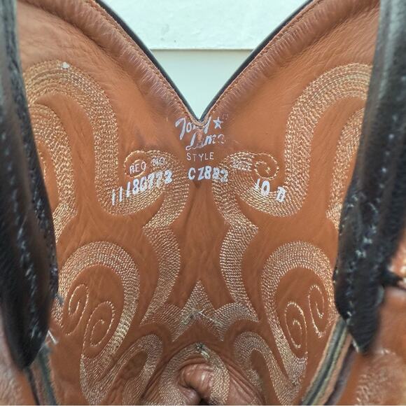 Tony Lama Black Full Quill Ostrich Goat Exotic Cowboy Western Boots CZ882 10D - Picture 3 of 8